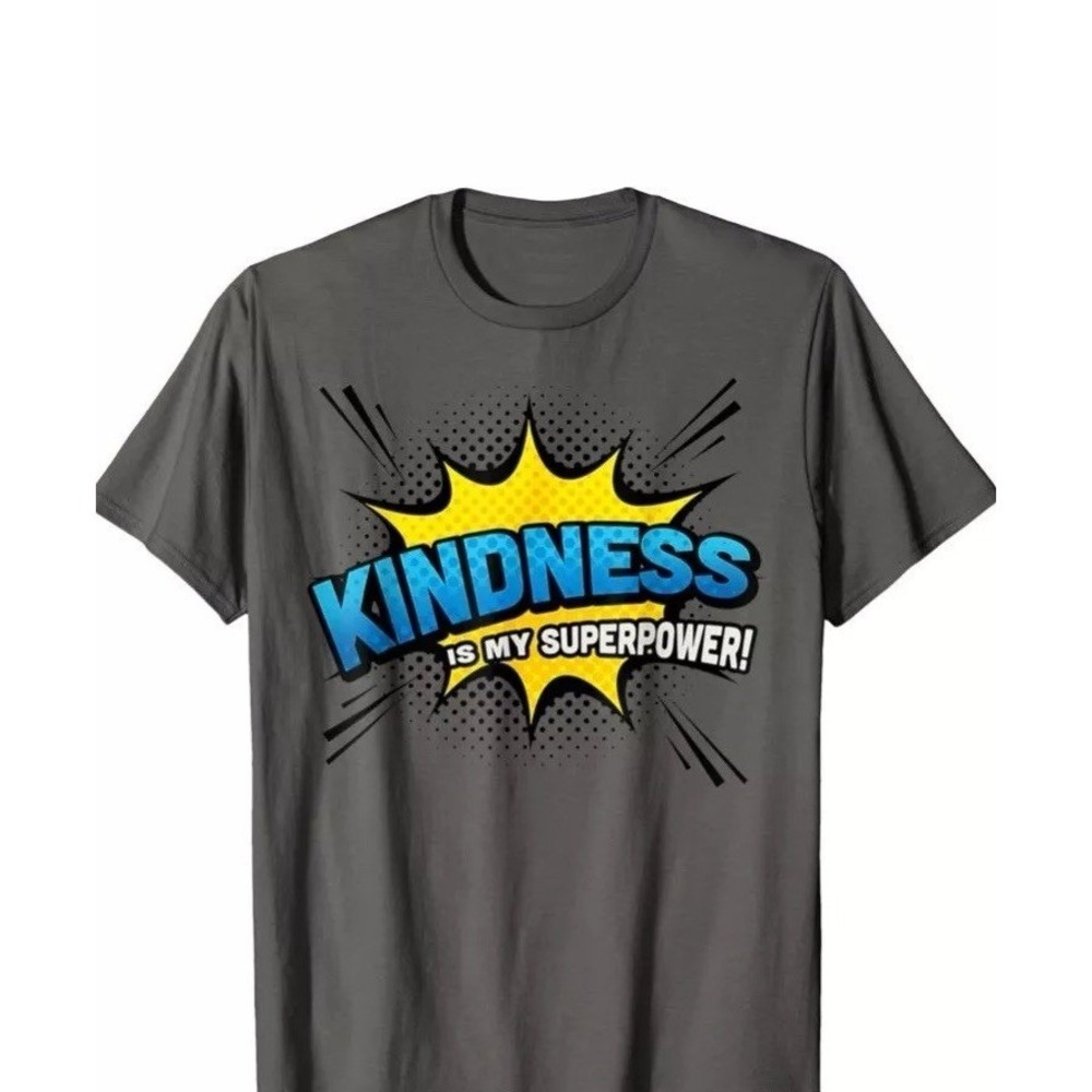 Port & Company T-shirt Youth Medium Gray NWOT Kindness Is My Superpower C35